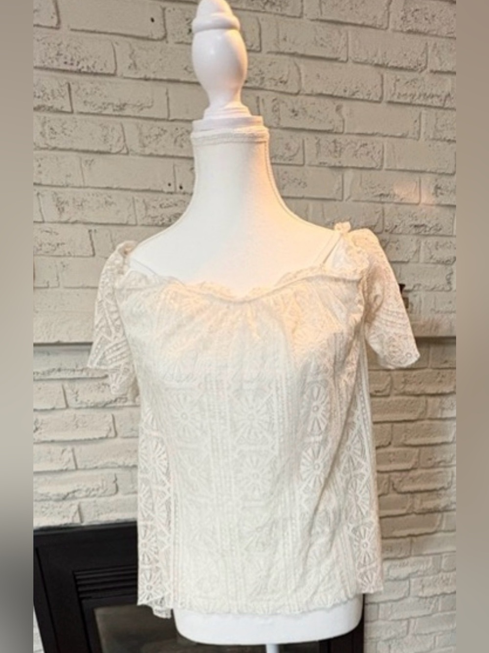 love, Fire Cream Lace Blouse